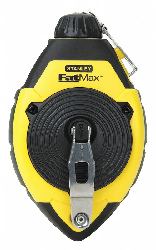 Stanley 47-140L Chalk Line Reel, 100 ft, 3 1, Black/Yellow, FatMax