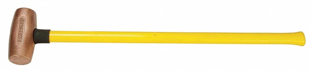 American Hammer AM8CUFG Soft-Face Sledge Hammer, Copper, 8 lb Head, 32 in, Fiberglass Handle