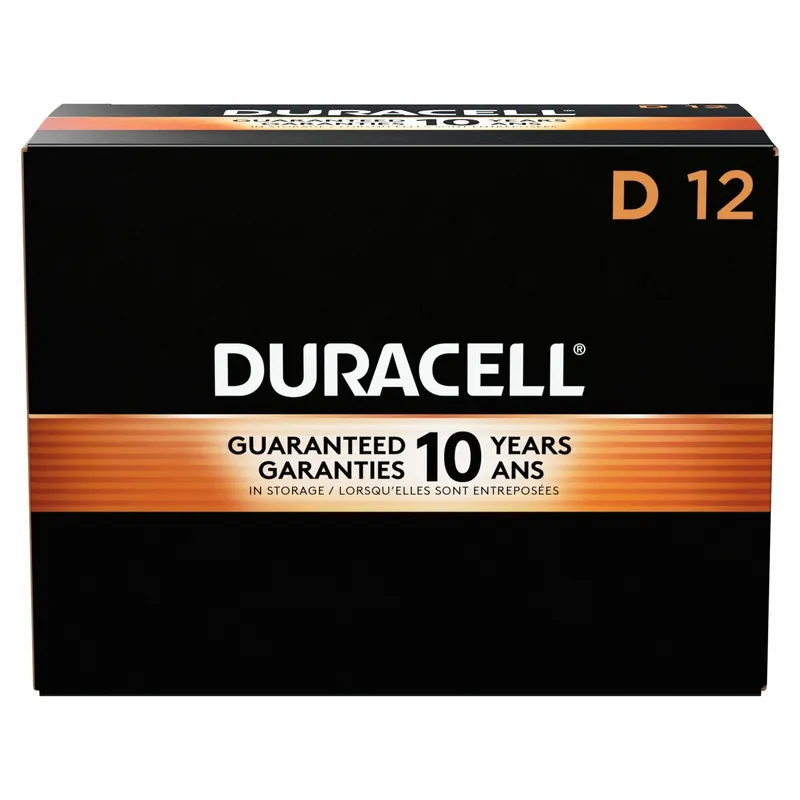 Duracell MN1300 CopperTop D Alkaline Battery, 1.5V, 12 PK