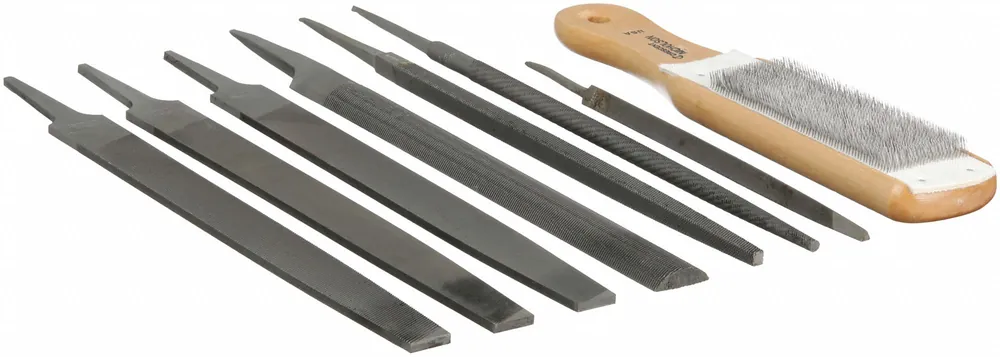 Nicholson 22025NNN Machinist File Set, 8 Pieces, Bastard/Smooth Cut, with Pouch