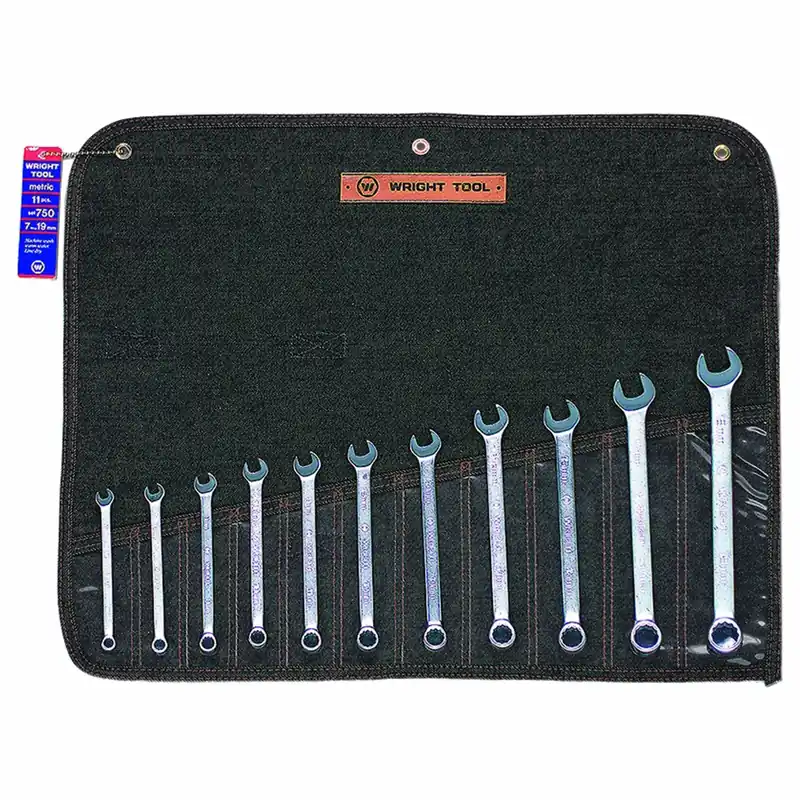 Wright 750 Wrench Set, Steel, Satin, 11 Tools, Metric, 15° Head Offset