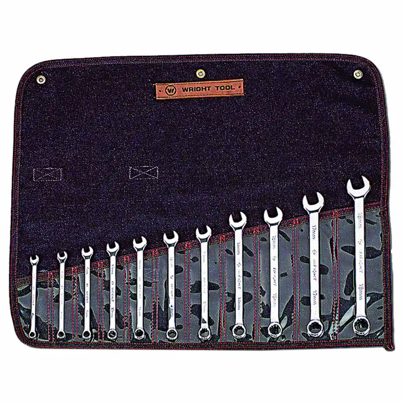 Wright 950 Wrench Set, Steel, Full Polish, 11 Tools, Metric, 15° Head Offset