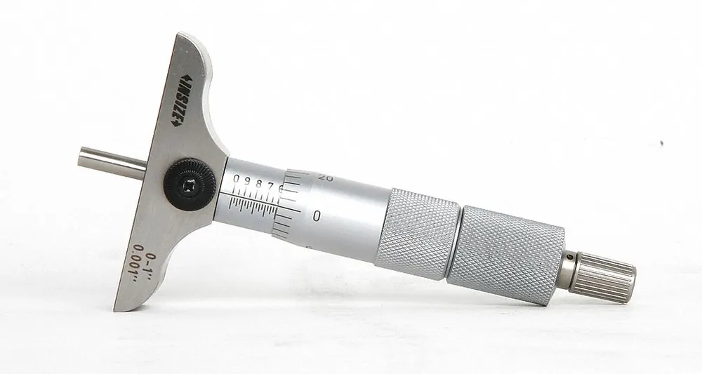 Insize 3241-B1 Mechanical Depth Micrometer, 0 to 1 in, Inch, 0.001 in Resolution