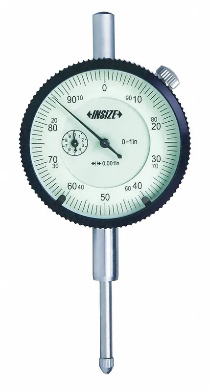 Insize 2307-1 Dial Indicator, Lug Back, 0 to 1 in, AGD 2, 0.001 in Graduations