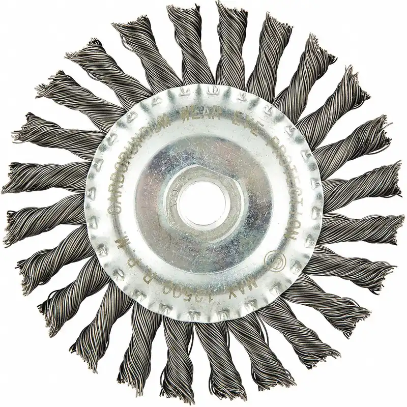 Approved Vendor 66254442938 Wire Wheel Brush, Twisted Steel, 5 in Dia x 1/2 in W, 5/8 in-11 Arbor