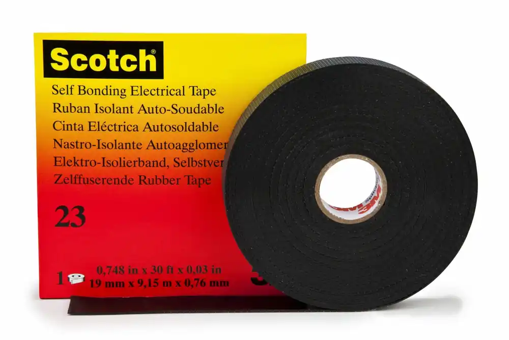 3M 23-1.5X30FT Rubber Splicing Tape, Scotch 23, 1-1/2 in x 30 ft, 30 mil, Black