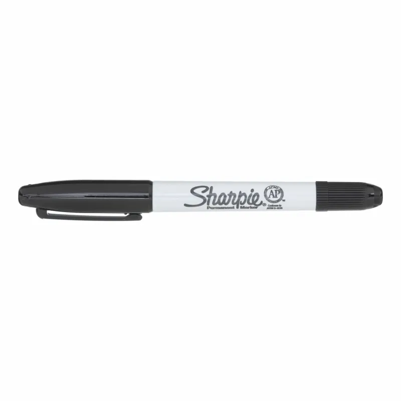 Sharpie 32001B Twin Tip Permanent Marker, Fine/Ultra Fine, Black, 12 PK