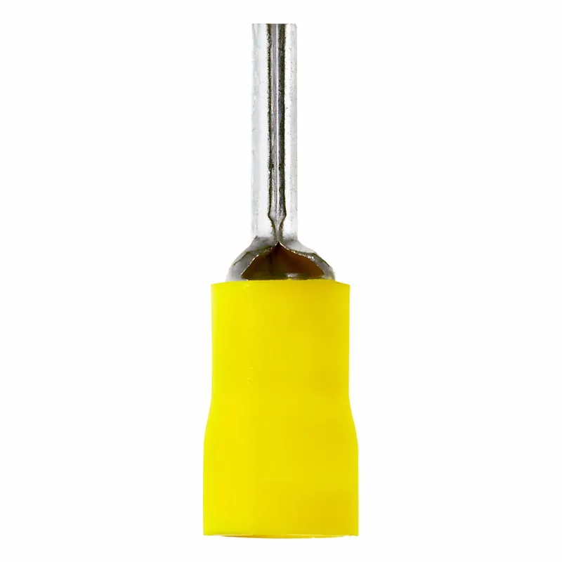 Panduit PV10-P55-LYY Pin Terminal, 10 AWG, Vinyl Insulated, Yellow, 50 PK