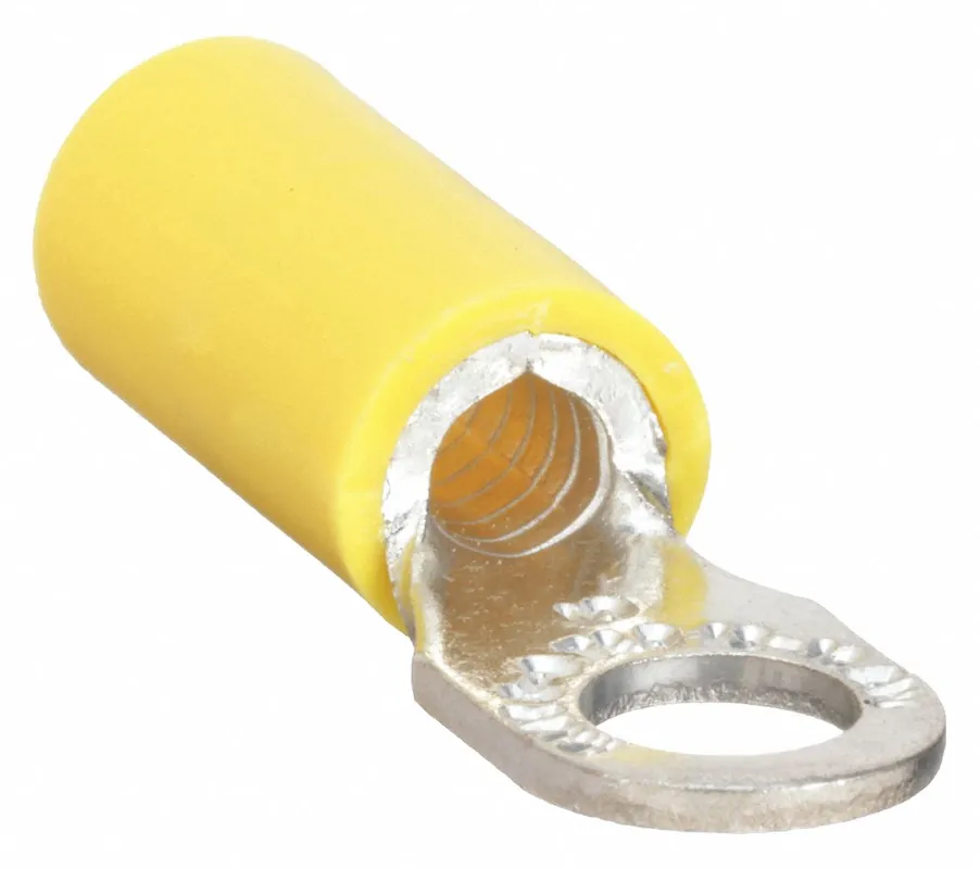 Sta-Kon 10RC-516 Ring Terminal, Yellow, Vinyl Insulated, 5/16 in Stud, 12-10 AWG, 600V