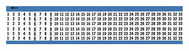Brady WM-1-33-PK Wire Marker Book, Legend 1-33, Black on White, Vinyl Cloth, 25 PK