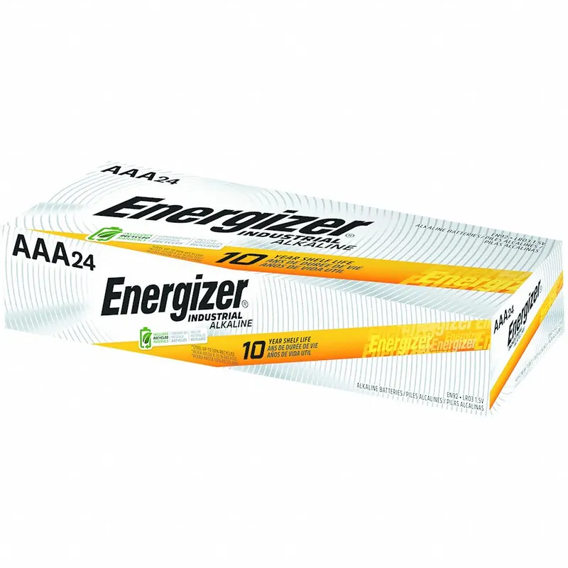 Energizer EN92 Industrial AAA Alkaline Battery, 1.5V DC, 24 PK