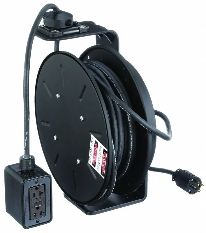 KH Industries RTBB3LB-1GB520-J12K Extension Cord Reel, 50 ft 12 AWG, 20A, 5-20R, Black