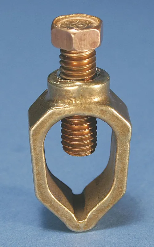 nVent Erico CP34 Grounding Connector, Bronze, 8 AWG SOL to 2 AWG STR, 1/2 in to 3/4 in Rod