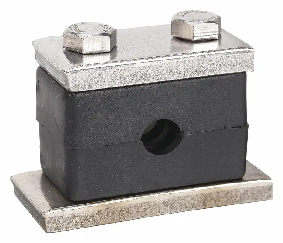 Behringer SHT3050-PP Vibration-Dampening Beta Clamp Kit, Ribbed Bore, 304 Stainless Steel, Polypropylene Cushion, Weld-On