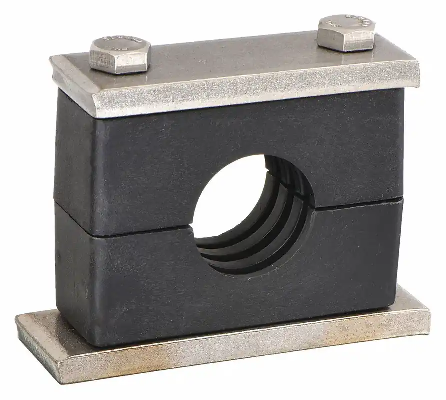 Behringer SHT4075-PP Vibration-Dampening Beta Clamp Kit, Ribbed Bore, 304 Stainless Steel, Polypropylene Cushion, Weld-On