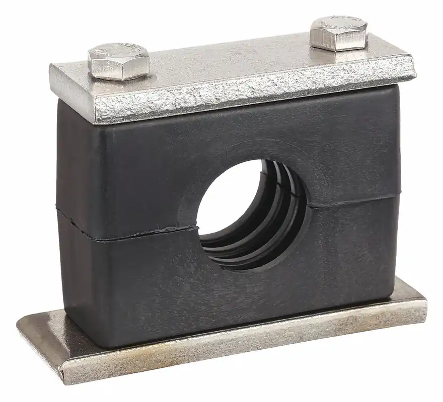 Behringer SHT5125-PP Vibration-Dampening Beta Clamp Kit, Ribbed Bore, 304 Stainless Steel, Polypropylene Cushion, Weld-On