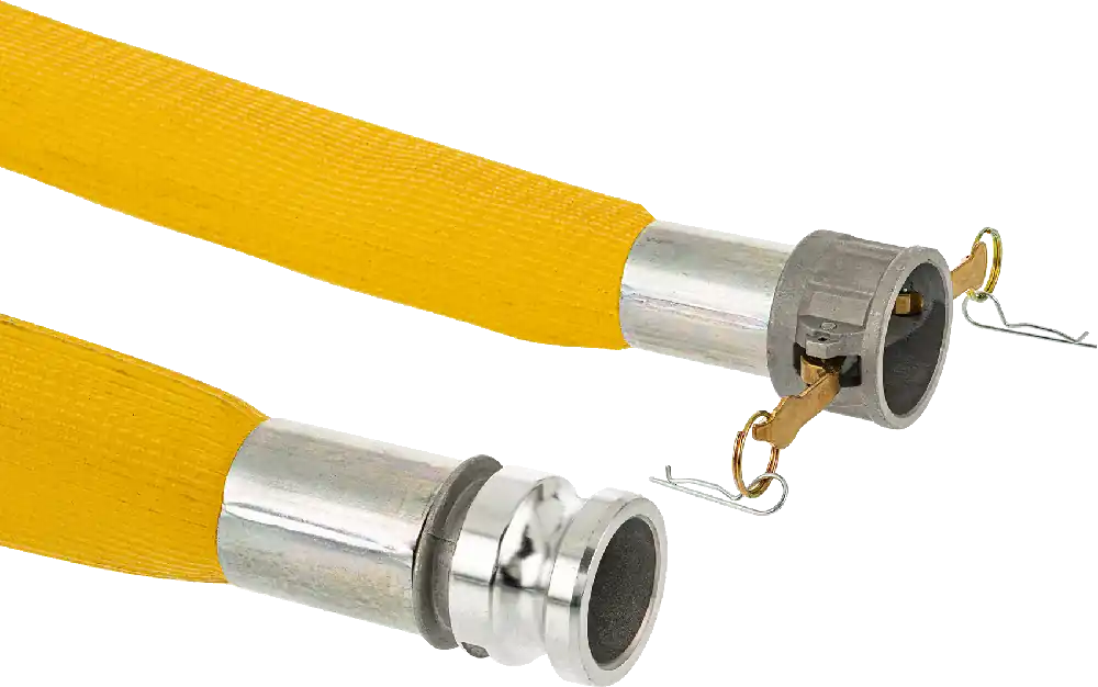 McMaster 45845K83 High-Pressure Easy-Store Discharge Water Hose, with 2 × 2 Cam-and-Groove Socket & Plug, 50 ft Long, Yellow