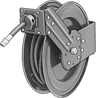 McMaster 5618T21 Reel with Lightweight Air Hose with Fittings, Blue, 6" × 6" Base, 1/2 × 1/2 NPT, 3/4" OD, 25 Feet Long
