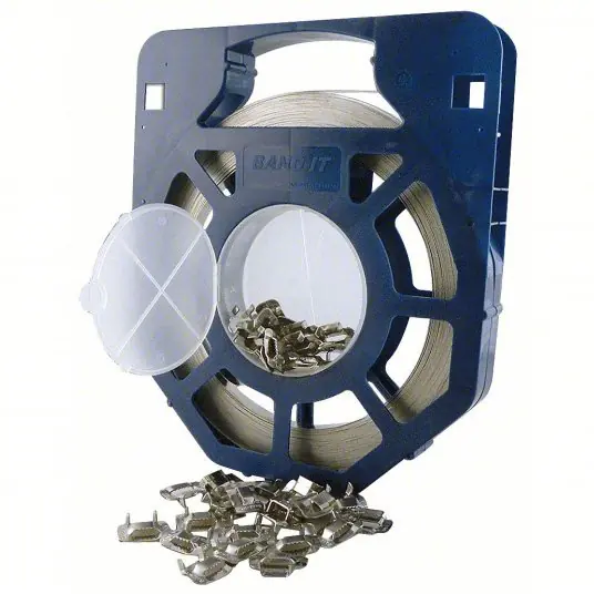 Band-IT GR204B Stainless Steel Band And Buckle Kit 0.03 in Strapping Thick, 1,500 lb Break Strength
