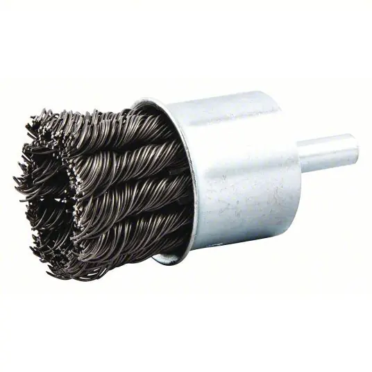 KVM Tools 66252838593 End Brush Twisted Steel, 1 1/8 in Dia, 0.02 in Fill Dia, 1/4 in Shank