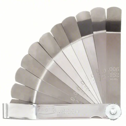 Proto J000M Bent Feeler Gauge Set Inch, 11 Feeler Blades, 0.006 in to 0.02 in Thick Range