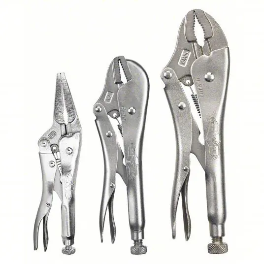 Irwin 323S Locking Pliers Set Curved, 1 1/2 in_1 7/8 in_2 in Max Jaw Opening, 6 in_7 in_10 in Overall Lg