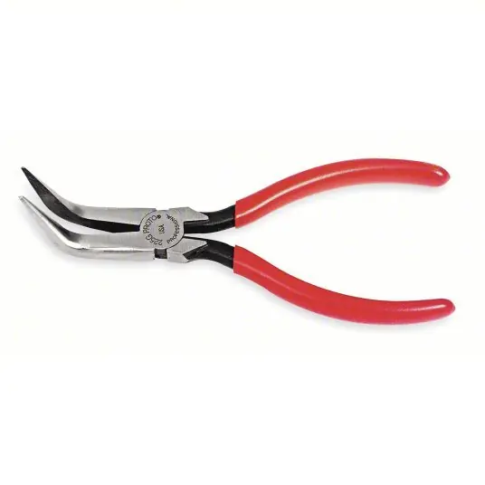 Proto J225G Bent Needle Nose Plier 1 1/4 in Max Jaw Opening, 6 1/2 in Overall Lg, 1 5/8 in Jaw Lg, Serrated