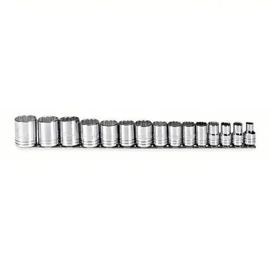 Proto J54114 Socket Set 1/2 in Drive Size, 15 Pieces, 3/8 in to 1 1/4 in Socket Size Range, (15) 12-Point