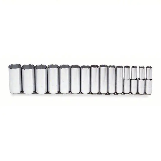 Proto J54103 Socket Set 1/2 in Drive Size, 15 Pieces, 3/8 in to 1 1/4 in Socket Size Range, (15) 6-Point