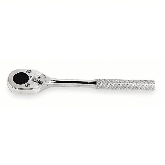 Proto J5449 Hand Ratchet Pear, Reversing, 10 in Overall Lg, Chrome, 15° Min Arc Swing, 1/2 in Drive Size