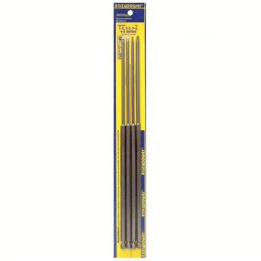 Isomax 88499 Slotted Bit Set, 4 No. of Pieces, 1/4 in Hex Shank Size, Steel