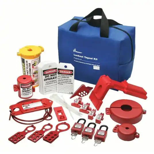 Ability One 5925-01-651-2042 Lockout/Tagout Kit Electrical/Valve, Keyed Different Padlocks