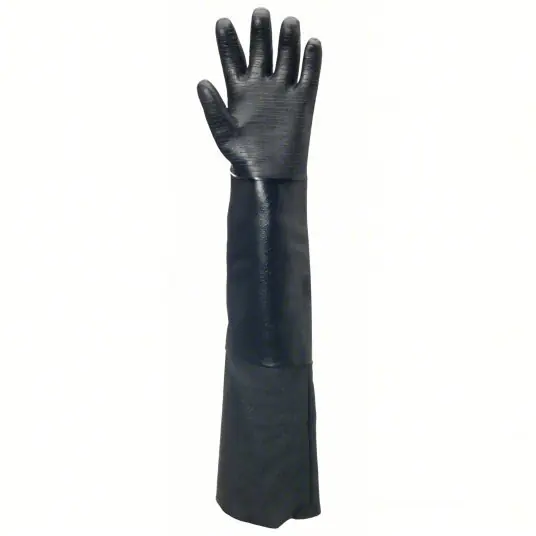 Alphatec 19-026 Chemical Resistant Gloves 85 mil Thick, 26 in Glove Lg, Black, 10 Glove Size, 1 PR