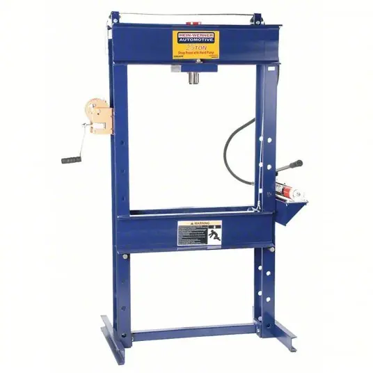 Hein-Werner HW93300 Hydraulic Press Manual Pump, H-Frame Frame, 25 ton Frame Capacity, 6 in Stroke