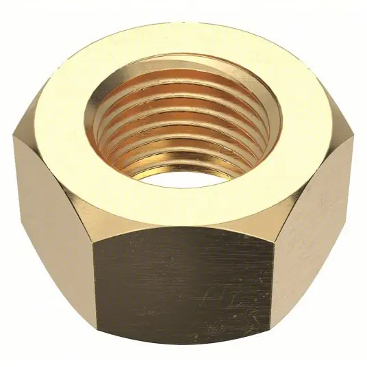 KVM Tools KV1WE32 Hex Nut 1/2"-20 Thread, 3/4 in Hex Wd, 7/16 in Hex Ht, Brass, Not Graded, Plain, 25 PK
