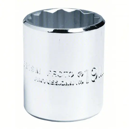 Proto J5216M Socket 3/8 in Drive Size, 16 mm Socket Size, 12-Point, Std, Chrome