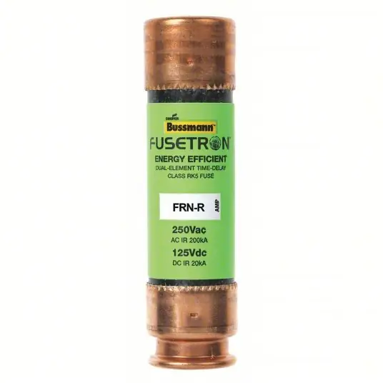 Bussmann FRN-R-20 Fuse 20 A, 250V AC, 2 in L x 9/16 in dia Fuse Size, Cylindrical Body, FRN-R