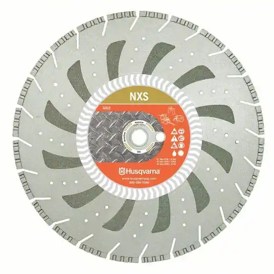 Husqvarna NXS-16 Diamond Saw Blade 16 in Blade Dia., 1 in Arbor Size, Wet/Dry, For Power Cutters, Better