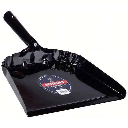 Behrens BS810 Handheld Dust Pan Steel, 4 1/2 in Handle Lg, 11 3/4 in Wd, 13 1/2 in Dp, Black