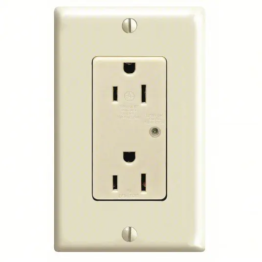 Leviton T5280-I Receptacle Decorator Duplex, 5-15R, 125V AC, 15 A, Ivory, PK10