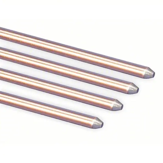 Nvent Erico 615880 Pointed End Ground Rod 5/8 in Dia, 8 ft Overall Lg, Copper Bonded Steel