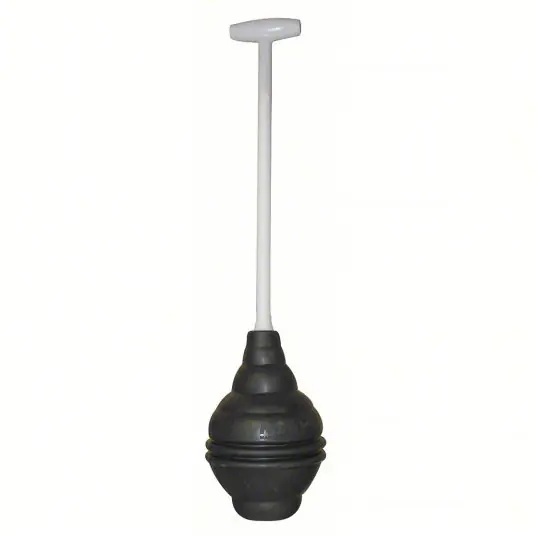 Korky 99-4A Plunger Flange, Rubber, 15 in Handle Lg, 6 in Max Dia, For Use With Toilets