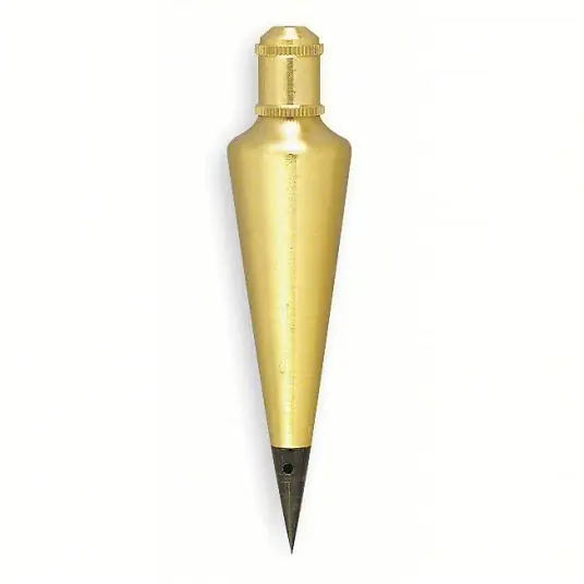 Johnson 108 Plumb Bob Steel, 8 oz Wt, Inch Measurements, Round Shape, Brass Plated