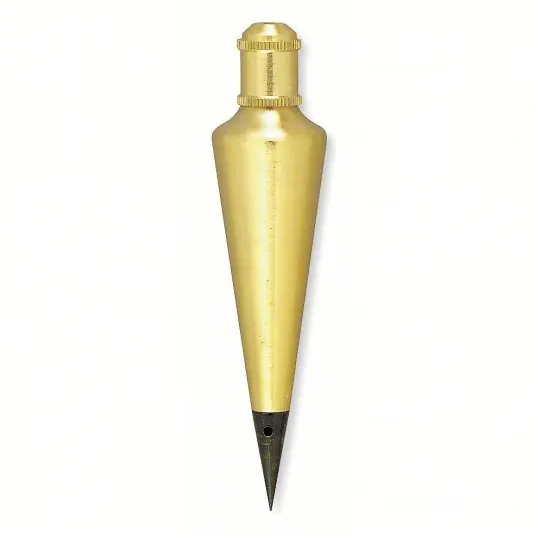 Johnson 116 Plumb Bob Steel, 16 oz Wt, Inch Measurements, Round Shape, Brass Plated