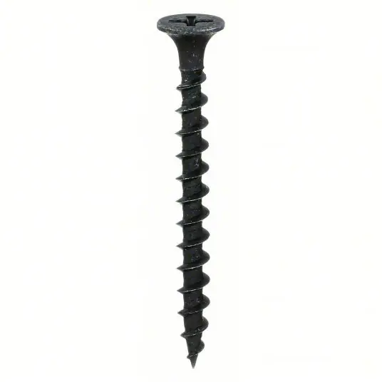 Fabory U31300.013.0162 Drywall Screws 6 Size, 1 5/8 in Lg, Phosphate, Steel, Flat, Phillips, 500 PK