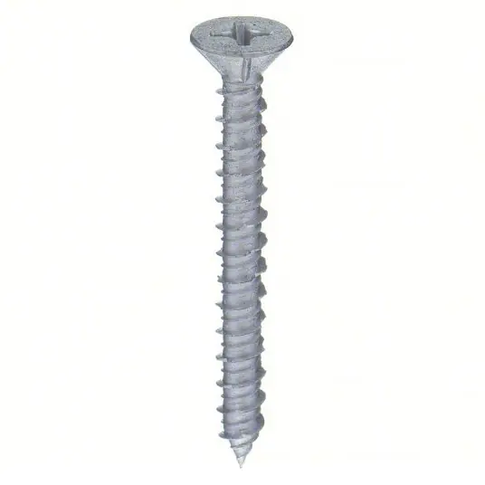 Fabory U70556.025.0125 Concrete Anchor Screw 1 1/4 in Overall Lg, 1/4 in Dia, Stainless Steel, 100 PK