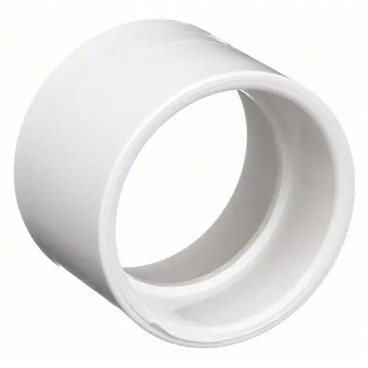 KVM Tools KV1WKH3 Coupling Schedule 40, 2 in x 2 in Fitting Pipe Size, Female Socket x Female Socket, White