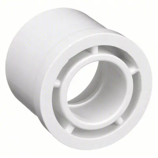 Lasco 437168 Reducing Bushing 1 1/4 in x 1 in Fitting Pipe Size, Schedule 40, Male Spigot x Female Socket, White