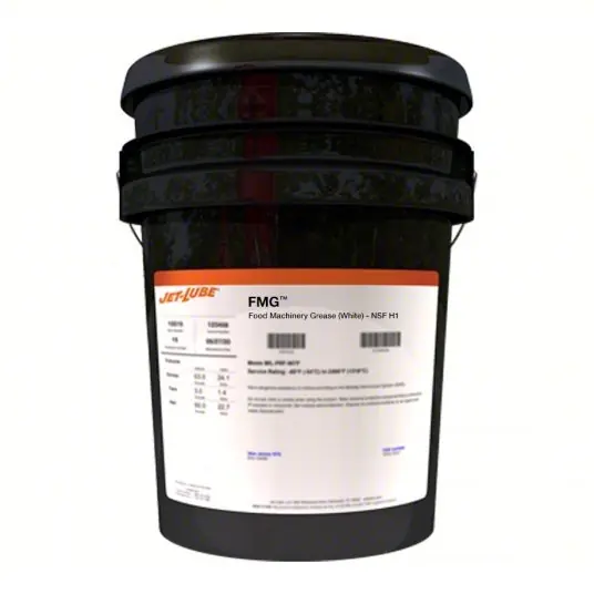 Jet-Lube 30116 Machinery Grease FMG, 5 gal, Pail, H1 Food Grade, NLGI 2, Aluminum Complex Thickener