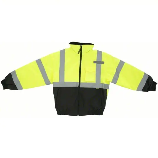 Occunomix LUX-350-JB-BYL Jacket U, ANSI Class 3, L, Yellow, -5° to - 45°F, Zipper with Storm Flap, 5 Pockets
